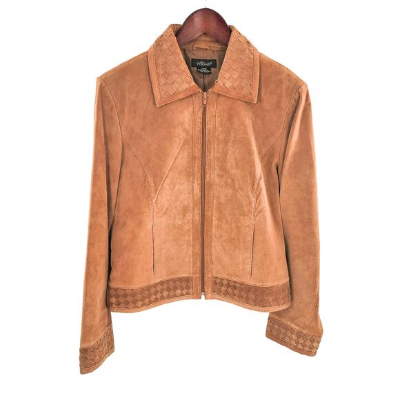 Willi Smith Women's Leather Skirt Jacket Set Western Size Large Tan - Picture 2 of 16